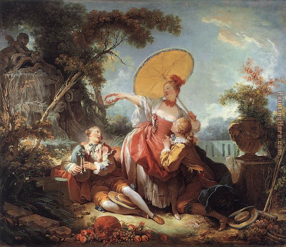 The Musical Contest painting - Jean-Honore Fragonard The Musical Contest art painting